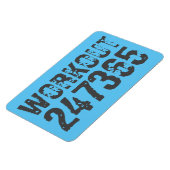 Magnet Flexible Texte usé et rayé Workout 247365 bleu (Côté Gauche)