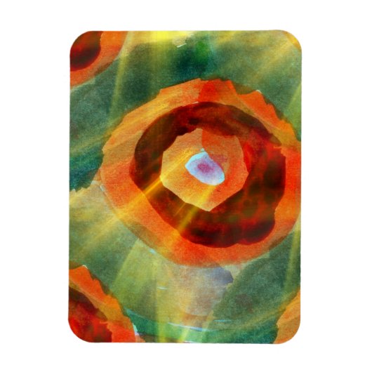 Magnet Flexible texture artistique Eau abstraite verte, orange, ce (Vertical)