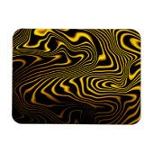 Magnet Flexible Texture de tourbillons noir jaune or (Horizontal)