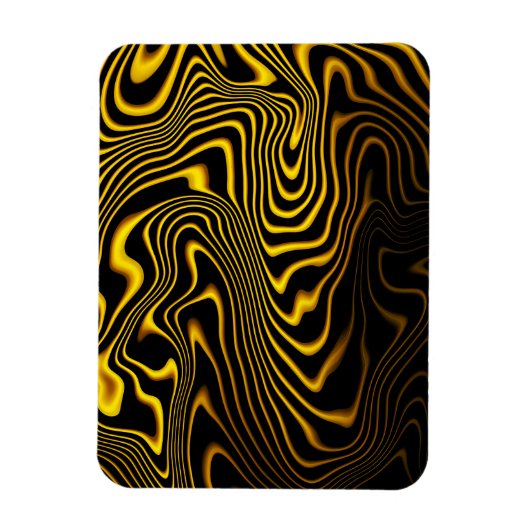 Magnet Flexible Texture de tourbillons noir jaune or (Vertical)