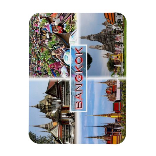 Magnet Flexible TH Bangkok - Wat Pho - Marché flottant - Gran Pala (Vertical)