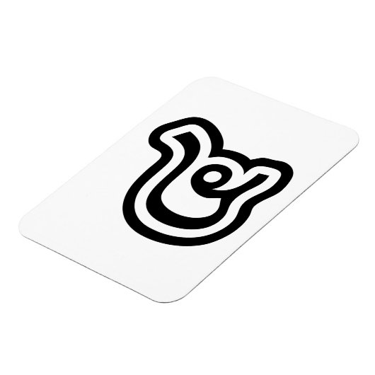 Magnet Flexible Thaïlande Numéro 4 / Quatre / ๔ (Voir/Si) Script t (Côté Gauche)