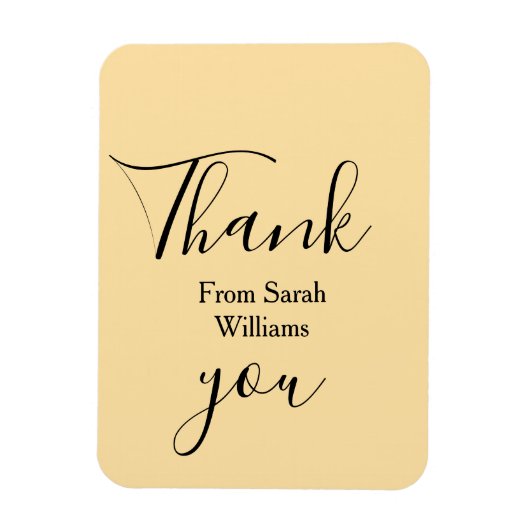 Magnet Flexible Thank you from add name yellow Pastel boho wedding (Vertical)