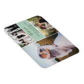 Magnet Flexible Thank You Green Three Photo Collage Wedding (Côté Droit)