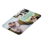 Magnet Flexible Thank You Green Three Photo Collage Wedding (Côté Gauche)