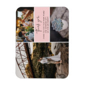 Magnet Flexible Thank You Pink Photo Collage Wedding (Vertical)