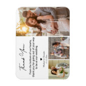 Magnet Flexible thank you wedding 3 photos collage modern chic (Vertical)