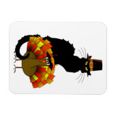 Magnet Flexible Thanksgiving Le Conversation Noir avec le pèlerin  (Horizontal)