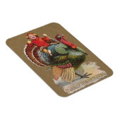 Magnet Flexible Thanksgiving Turquie Drôle salutations Vintages (Côté Droit)