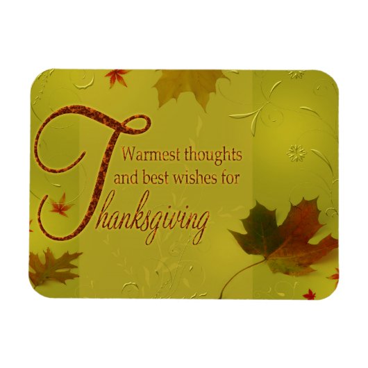 Magnet Flexible Thanksgiving veut typographie Feuilles (Horizontal)