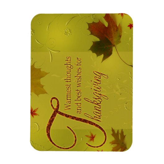 Magnet Flexible Thanksgiving veut typographie Feuilles (Vertical)