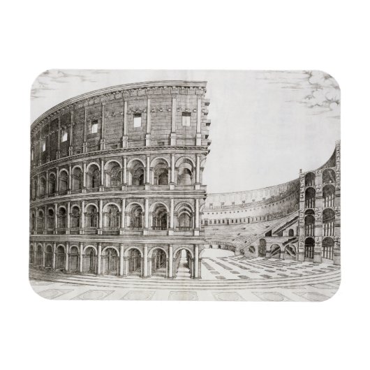 Magnet Flexible The Colosseum, built in AD 80 (graving) (Horizontal)