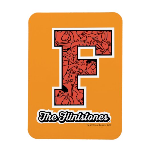 Magnet Flexible The Flintstones | Collegiate Style Monogram (Vertical)