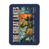 Magnet Flexible The Great Lakes Landmarks Illustration Vintage (Vertical)