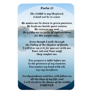 Magnet Flexible The Lord is my Shepherd Psalm 23 Flexible