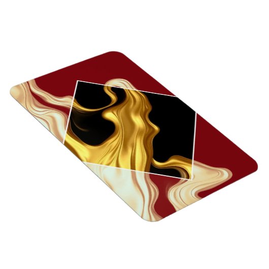 Magnet Flexible The Royal Flow Photo Magnet: Regal Crimson & Gold  (Côté Droit)