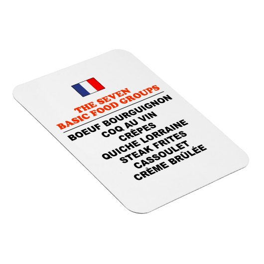 Magnet Flexible The Seven Basic Food Groups Funny French (Côté Droit)