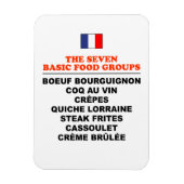 Magnet Flexible The Seven Basic Food Groups Funny French (Vertical)
