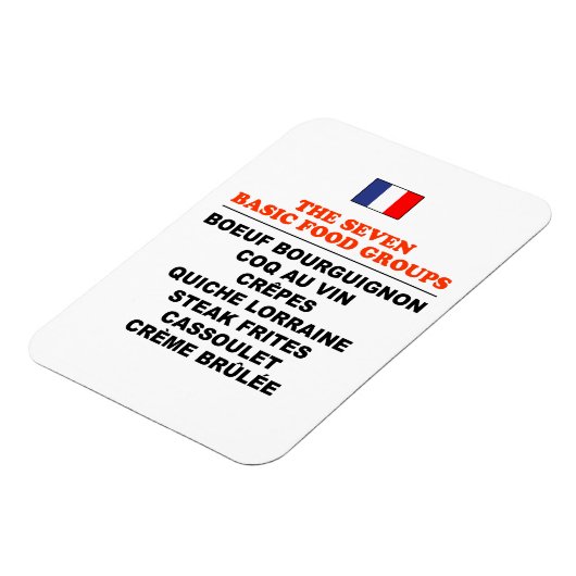Magnet Flexible The Seven Basic Food Groups Funny French (Côté Gauche)