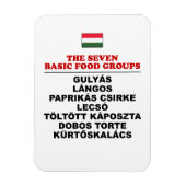 Magnet Flexible The Seven Basic Food Groups Funny Hungarian (Vertical)