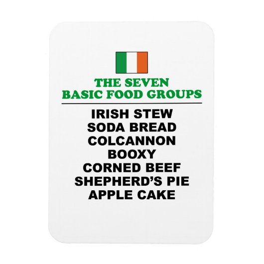 Magnet Flexible The Seven Basic Food Groups Funny Irish (Vertical)
