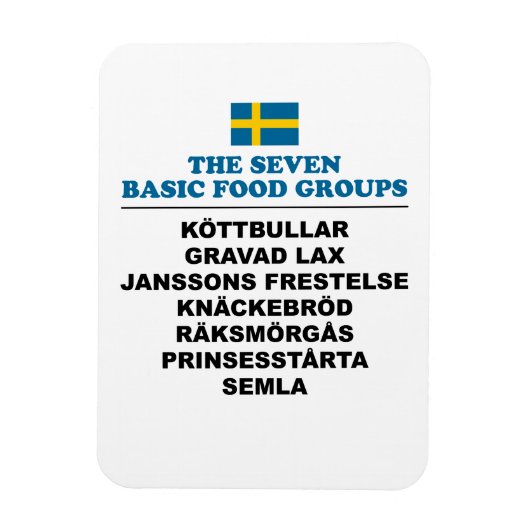 Magnet Flexible The Seven Basic Food Groups Funny Swedish (Vertical)