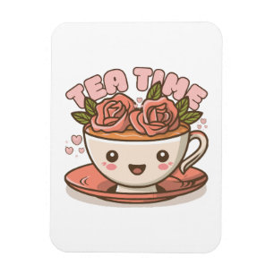 Magnet Flexible Thé Temps Rose Thé Kawaii