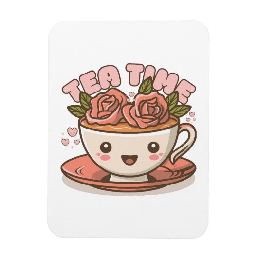 Magnet Flexible Thé Temps Rose Thé Kawaii (Vertical)