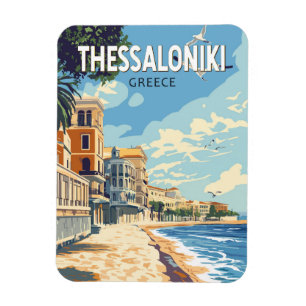 Magnet Flexible Thessalonique Grèce Travel Art Vintage