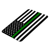Magnet Flexible Thin Green Line Military and Vétérans American Fla (Côté Gauche)