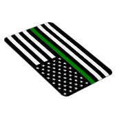 Magnet Flexible Thin Green Line Military and Vétérans American Fla (Côté Droit)
