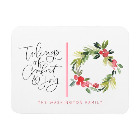 Magnet Flexible Tidings of Joy Christmas Holiday Greeting (Horizontal)
