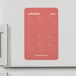 Magnet Flexible Tigerlily tendance Année complète 2024 Calendrier