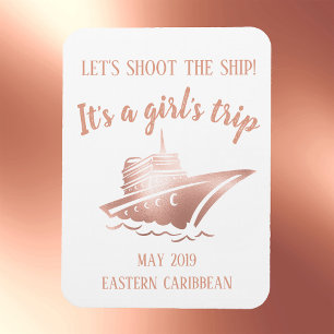 Magnet Flexible Tirer sur le bateau Cruise Group Girl'or Rose
