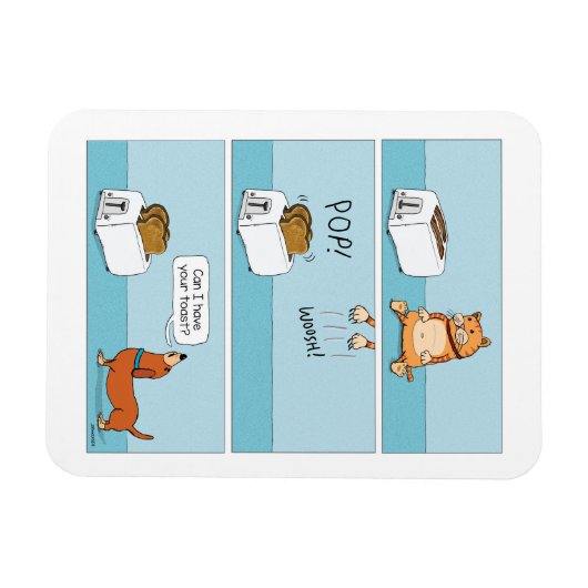 Magnet Flexible Toast Feuille de chat Startled pour chien (Horizontal)
