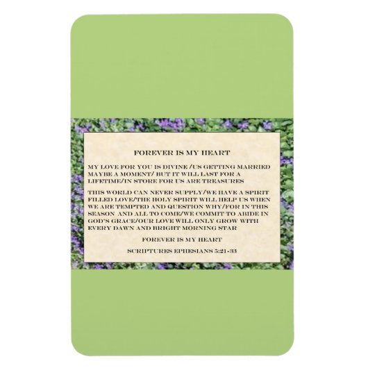 Magnet Flexible toile "Mon cœur est éternel" (Vertical)