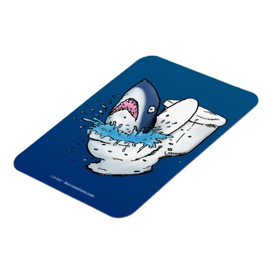 Magnet Flexible Toilette Shark Funny Blue Cartoon (Côté Gauche)