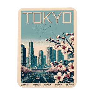 Magnet Flexible Tokyo Japon voyage cadeaux vintages