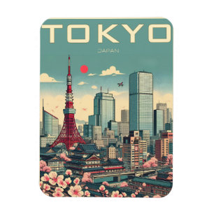 Magnet Flexible Tokyo Japon voyage cadeaux vintages