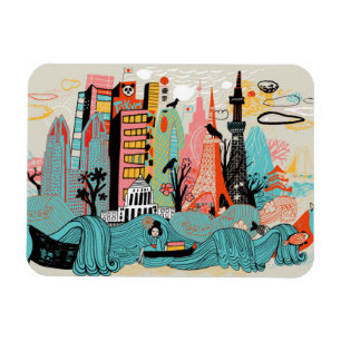 Magnet Flexible Tokyo tirée par la main Japon