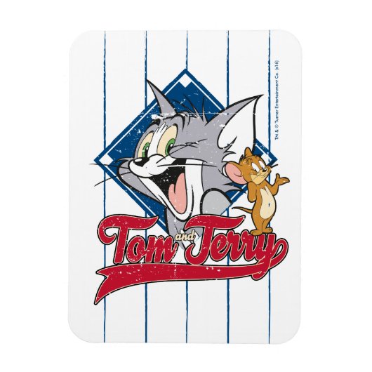 Magnet Flexible Tom Et Jerry | Tom Et Jerry Sur Diamant De Basebal (Vertical)