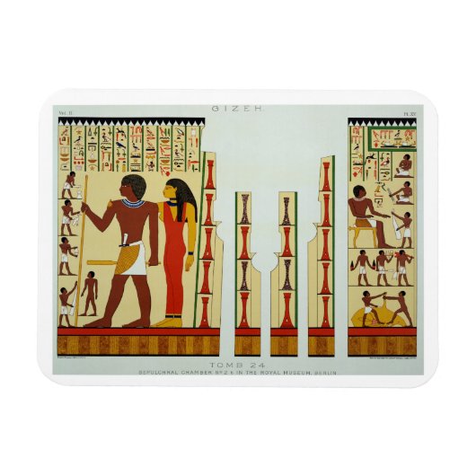 Magnet Flexible Tombeau 24, Chambre Sepulchrale No 2, de Gizeh, Vo (Horizontal)