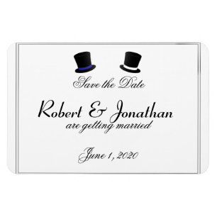 Magnet Flexible Top Chapeaux Bow Cravates Blue Gay Wedding Enregis