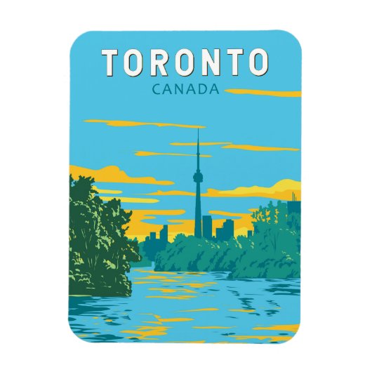 Magnet Flexible Toronto Canada Travel Art Vintage (Vertical)