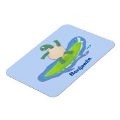 Magnet Flexible Tortue drôle vague surfant dessin animé (Côté Gauche)