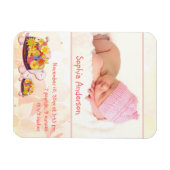 Magnet Flexible Tortue Faire-part de naissance fille bébé (Horizontal)