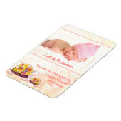 Magnet Flexible Tortue Faire-part de naissance fille bébé (Côté Gauche)