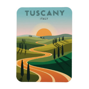 Magnet Flexible Toscane Italie Campagne coucher du soleil