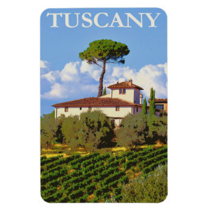 Magnet Flexible Toscane Italie Villa Retro Vintage voyage italien