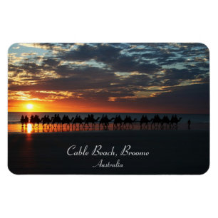 Magnet Flexible Tour de chameau de coucher du soleil, Broome,